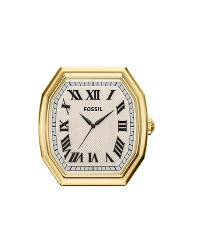 Fossil Women's Harlow Three-Hand Gold-Tone Alloy Desk Clock, 63mm