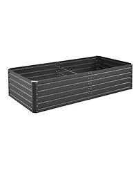 Gouun Large Galvalume Raised Garden Bed, 6.7 x 3 x 1.5 ft Metal Planter Box with Rolled Edges