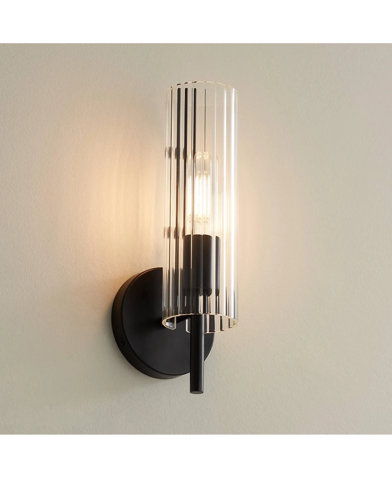 Possini Euro Design Taurus and Fluted Glass Wall Sconce