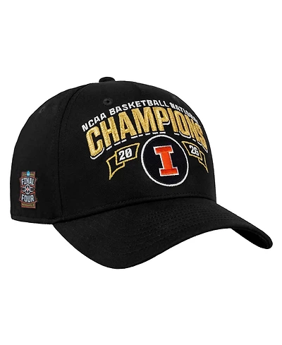 Nike Men's Black Illinois Fighting Illini 2026 Ncaa Men's Basketball National Champions Locker Room Adjustable Hat