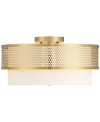 Possini Euro Design Marino and Linen 3-Light Ceiling Light