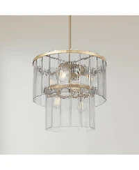 Possini Euro Design Soresi Satin Glass 6-Light Pendant