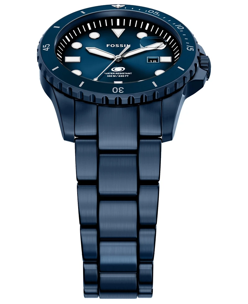 Fossil Men's Fossil Blue Dive Three-Hand Navy Stainless Steel Watch, 42mm