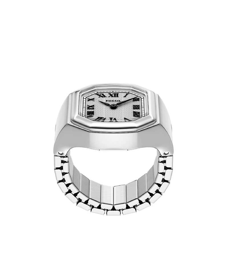 Fossil Women's Harlow Watch Ring Two-Hand Stainless Steel, 15mm