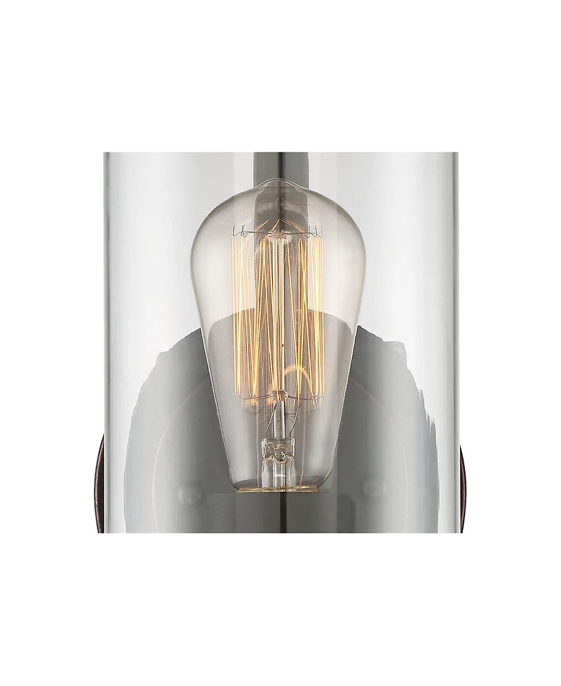 Franklin Iron Works Eagleton Farmhouse Rustic Wall Light Sconces Set of 2 Oil Rubbed Bronze Hardwire 5 1/2" Led Fixture for Vanity