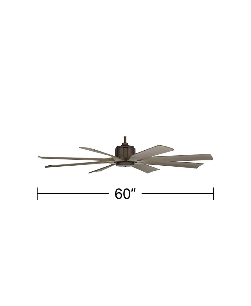 Possini Euro Design Defender Industrial Rustic Indoor Outdoor Ceiling Fan Remote Oil Rubbed Weathered Rated Patio