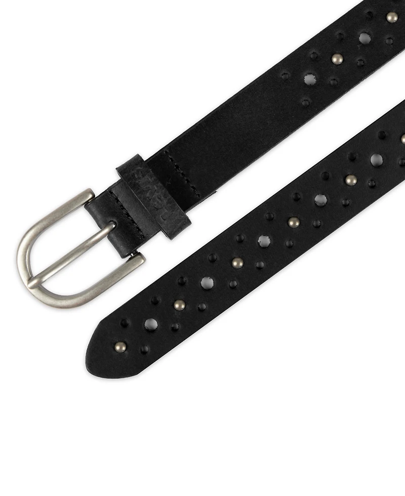Levi's Women's Fully Adjustable Perforated and Studded Leather Jean Belt