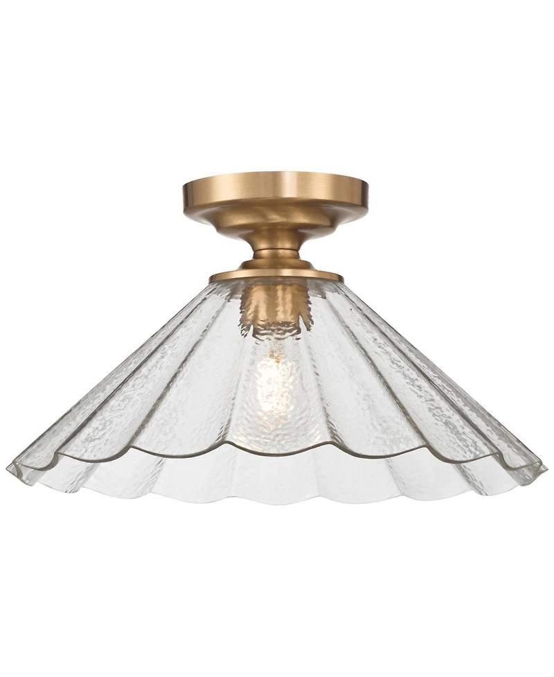 Possini Euro Design Possini Euro Vandross 15 3/4" Wide Warm Brass Cast Glass Ceiling Light