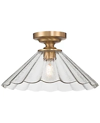 Possini Euro Design Possini Euro Vandross 15 3/4" Wide Warm Brass Cast Glass Ceiling Light