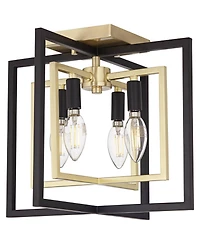 Possini Euro Design Nima Modern Glam Ceiling Light Semi Flush-Mount Fixture 13" 4-Light for Bedroom Kitchen Living Room