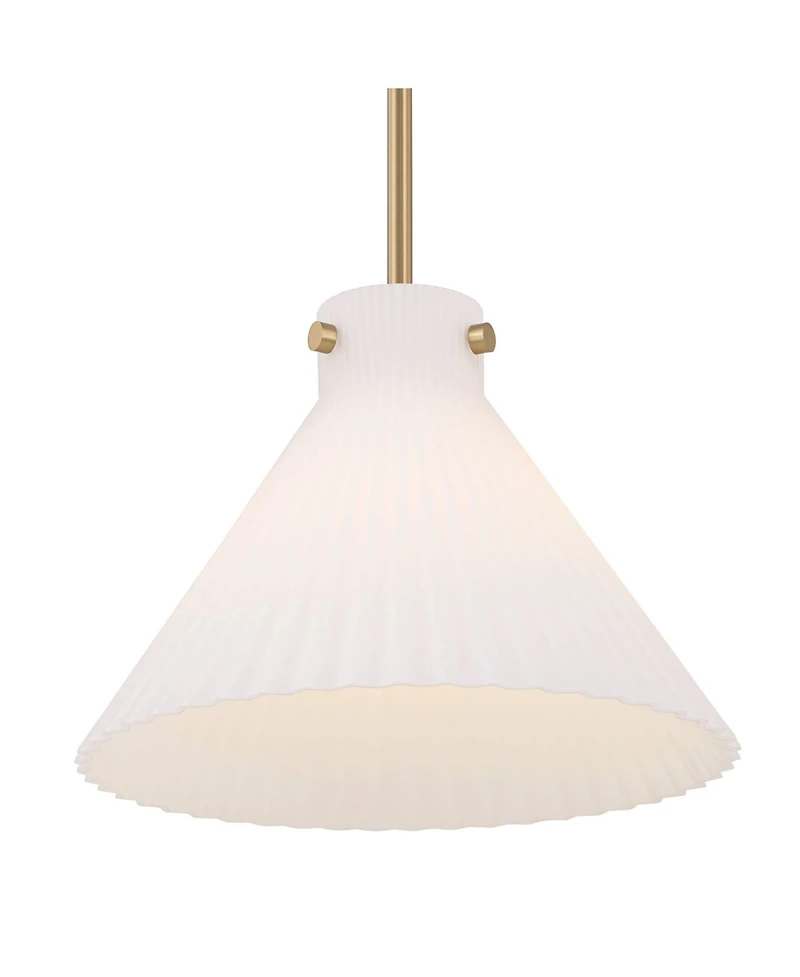 Possini Euro Design Hannover 12"W Warm Brass Fluted Glass Mini Pendant Light