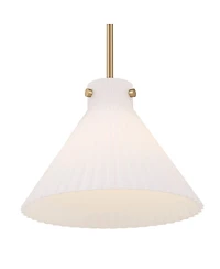 Possini Euro Design Hannover 12"W Warm Brass Fluted Glass Mini Pendant Light