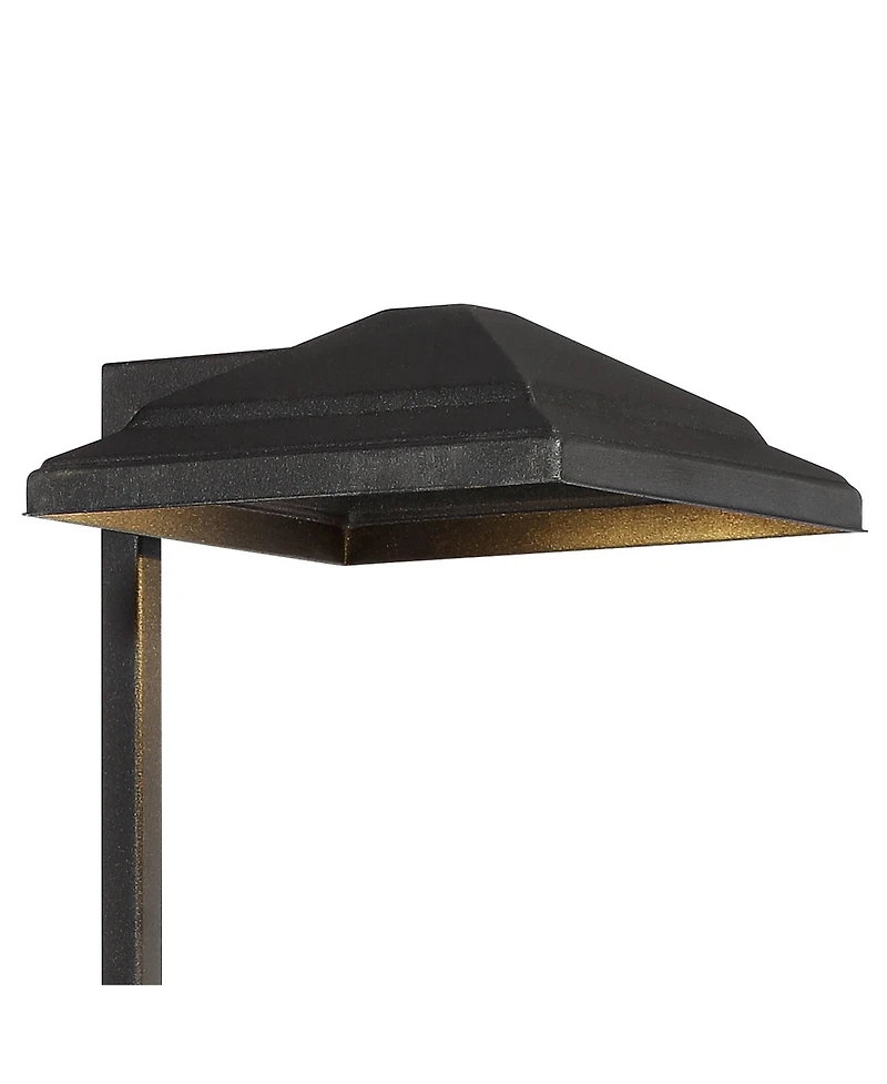 John Timberland Basset High Modern Outdoor Landscape Path Light Porch House Led Bulb Textured Finish Metal Shade