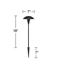John Timberland Large Mushroom High Mid Century Modern Outdoor Landscape Path Lights Porch House Set of 4 Led Bulb Metal