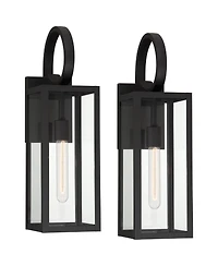 John Timberland Modern Outdoor Wall Light Fixtures Set of 2 Deep Clear Glass for Post Exterior Barn Deck House Porch