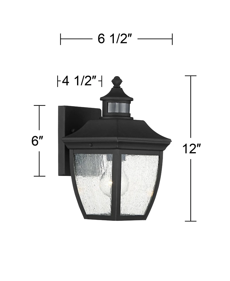 John Timberland Beaufort Vintage Outdoor Wall Light Fixtures Set of 2 Motion Sensor Dusk to Dawn Clear Seedy Glass for Exterior