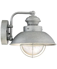 John Timberland Fordham Industrial Wall Light Sconces Set of 2 Galvanized Steel Hardwire Fixture Seedy Glass for Hallway