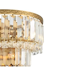 Vienna Full Spectrum Modern Wall Light Sconces Gold Hardwired 10" 2-Light Led Fixture Clear Crystal for Bedroom Bathroom