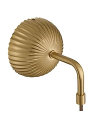 360 Lighting Comfrey 15" High Warm Brass and Fluted Glass Wall Sconce