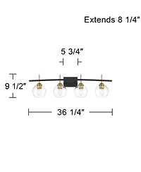 360 Lighting Duka 36 1/4" Wide 4-Light