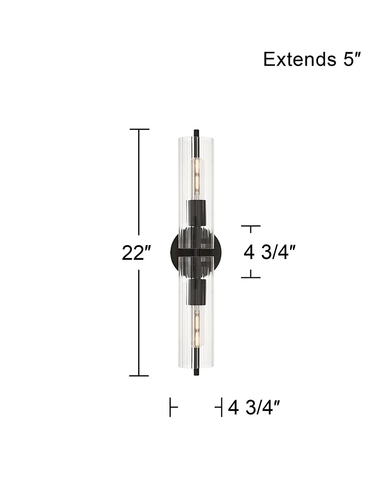 Possini Euro Design Possini Euro Taurus 22"W Matte Fluted Glass 2-Light Bath Light