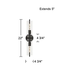 Possini Euro Design Possini Euro Taurus 22"W Matte Fluted Glass 2-Light Bath Light