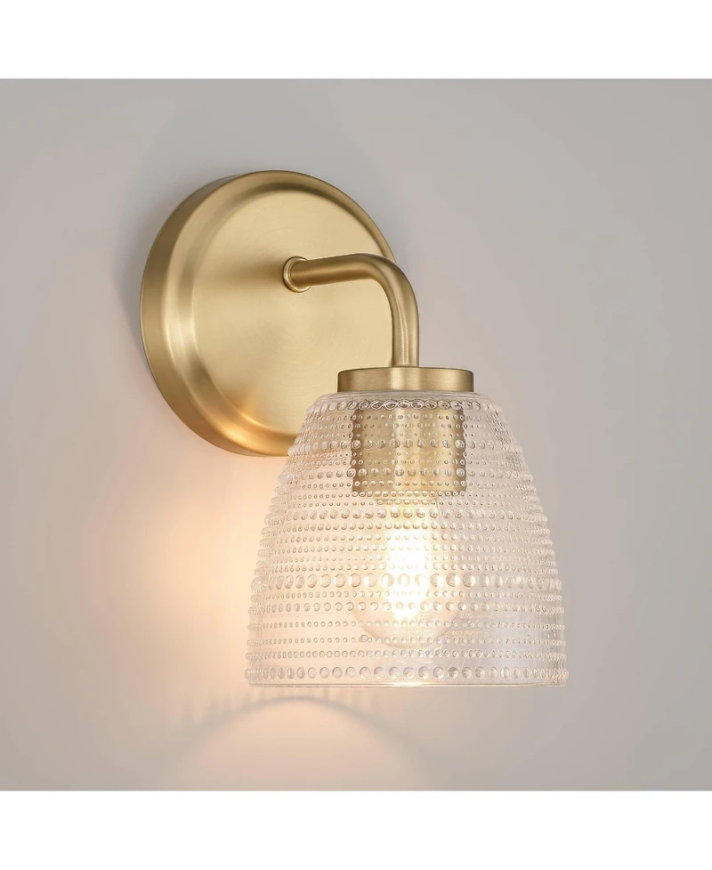 Possini Euro Design Possini Euro Sabrina 9" High Satin Brass and Glass Wall Sconce