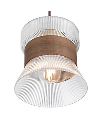 Possini Euro Design Possini Euro Carasco 7 1/2" Wide Wood and Gold Mini Pendant Light