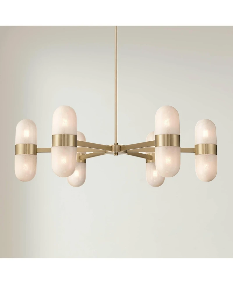 Possini Euro Design Possini Euro Reiter 32" Wide Matte Brass 12-Light Chandelier