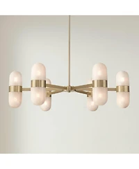 Possini Euro Design Possini Euro Reiter 32" Wide Matte Brass 12-Light Chandelier