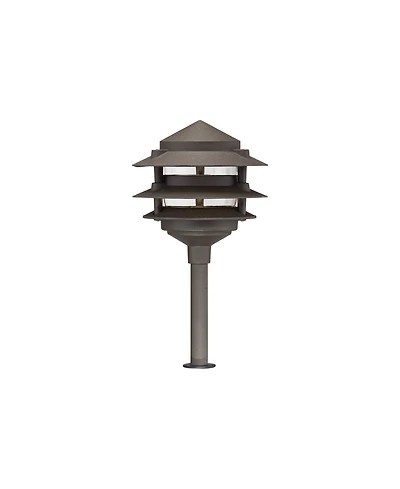 John Timberland Three-Tier Pagoda 11" High Modern Outdoor Landscape Path Light Porch House Led Bulb