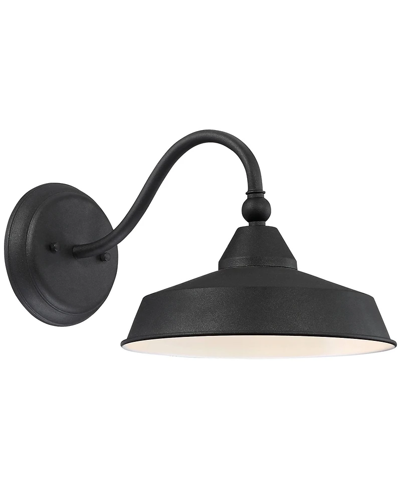 John Timberland Willard Rustic Industrial Farmhouse Outdoor Barn Light Fixture Textured Led Gooseneck 8 3/4" for Exterior Barn Deck House Porch