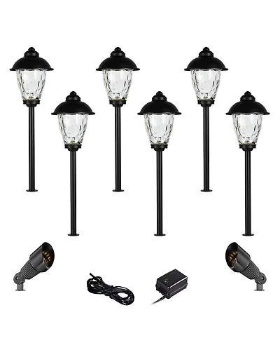 John Timberland Concord 18" High Country 10-Piece Outdoor Landscape Path and Spot Light Set Porch House Led Bulb