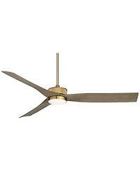 Casa Vieja 60" Montage Soft Brass Led Damp Rated Fan with 12" Rod