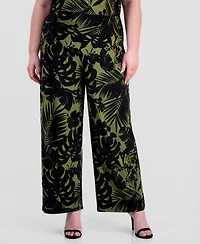 Anne Klein Plus Pull-On High-Rise Wide-Leg Pants