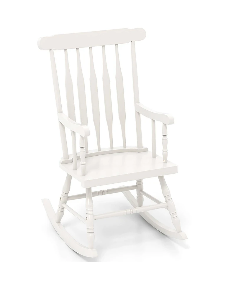 Gymax Wooden Rocking Chair Single Rocker Indoor Garden Patio Yard