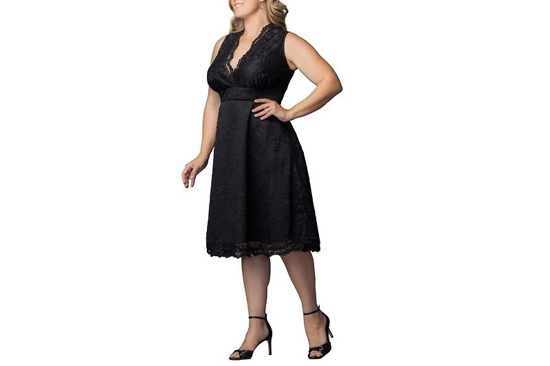 Kiyonna Plus Pin Up Boudoir Sleeveless Lace Cocktail Dress