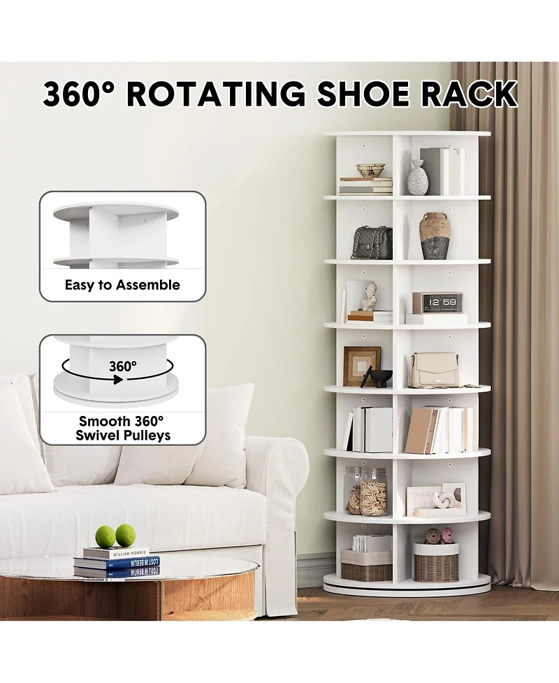 gaomon 7-Tier 360degree Rotating Shoe Rack Tower, Free Standing Spinning Shoe Storage Organizer