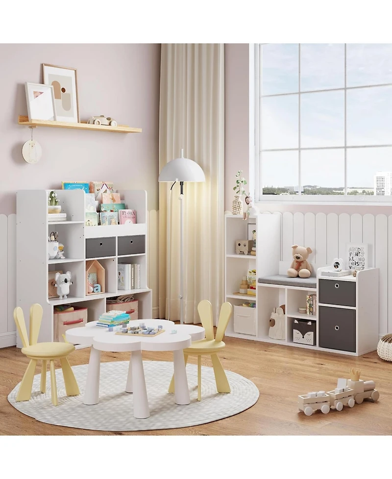 gaomon Kids Bookshelf and Toy Storage with Reading Nook and Seat Cushion