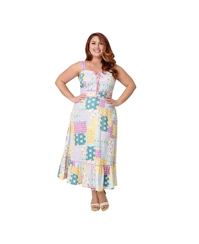 Unique Vintage Plus Size Corset Midi Dress