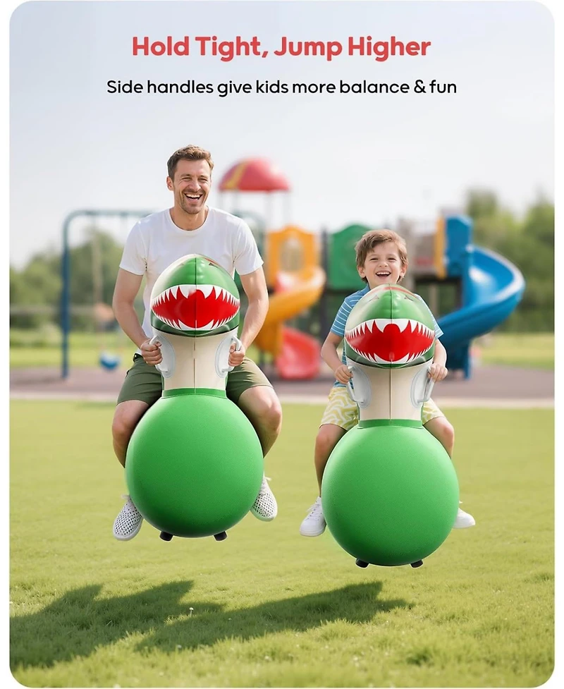Qpau Infatable Bouncy Toys with Hand Pump, Heavy Duty Giant Bouncy Pal, 220lbs Load Capacity, Ride On Bouncy Animal Hopper Toy