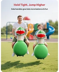 Qpau Infatable Bouncy Toys with Hand Pump, Heavy Duty Giant Bouncy Pal, 220lbs Load Capacity, Ride On Bouncy Animal Hopper Toy