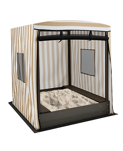 Slickblue Children's Wooden Sandbox with Shade Canopy