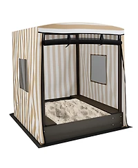 Slickblue Children's Wooden Sandbox with Shade Canopy