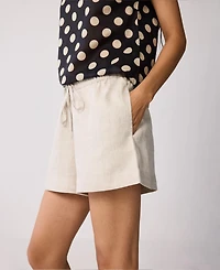 Reistor Women's Regular V-Neck Polka Dot Top with Bow Detail
