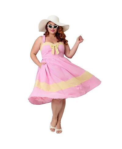 Unique Vintage Plus Size Picnic Pretty Swing Dress