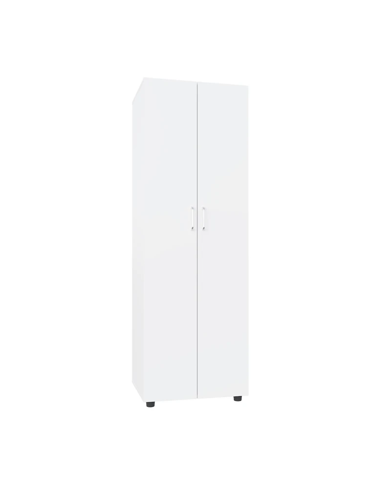 Flynama Double Door Armoire with 2 Storage Shelves and Hanging Rod for Bedroom Organization