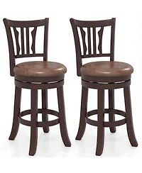 Sugift Counter Height Swivel Bar Stools Set of Two with Wood Frame