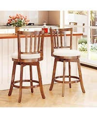 Sugift Swivel Counter Height Chairs Set of Two with Upholstered Seats
