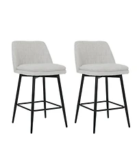 Clihome Set of 2 Counter Height Swivel Bar Stools, Barstools, 25.6" Seat Stools